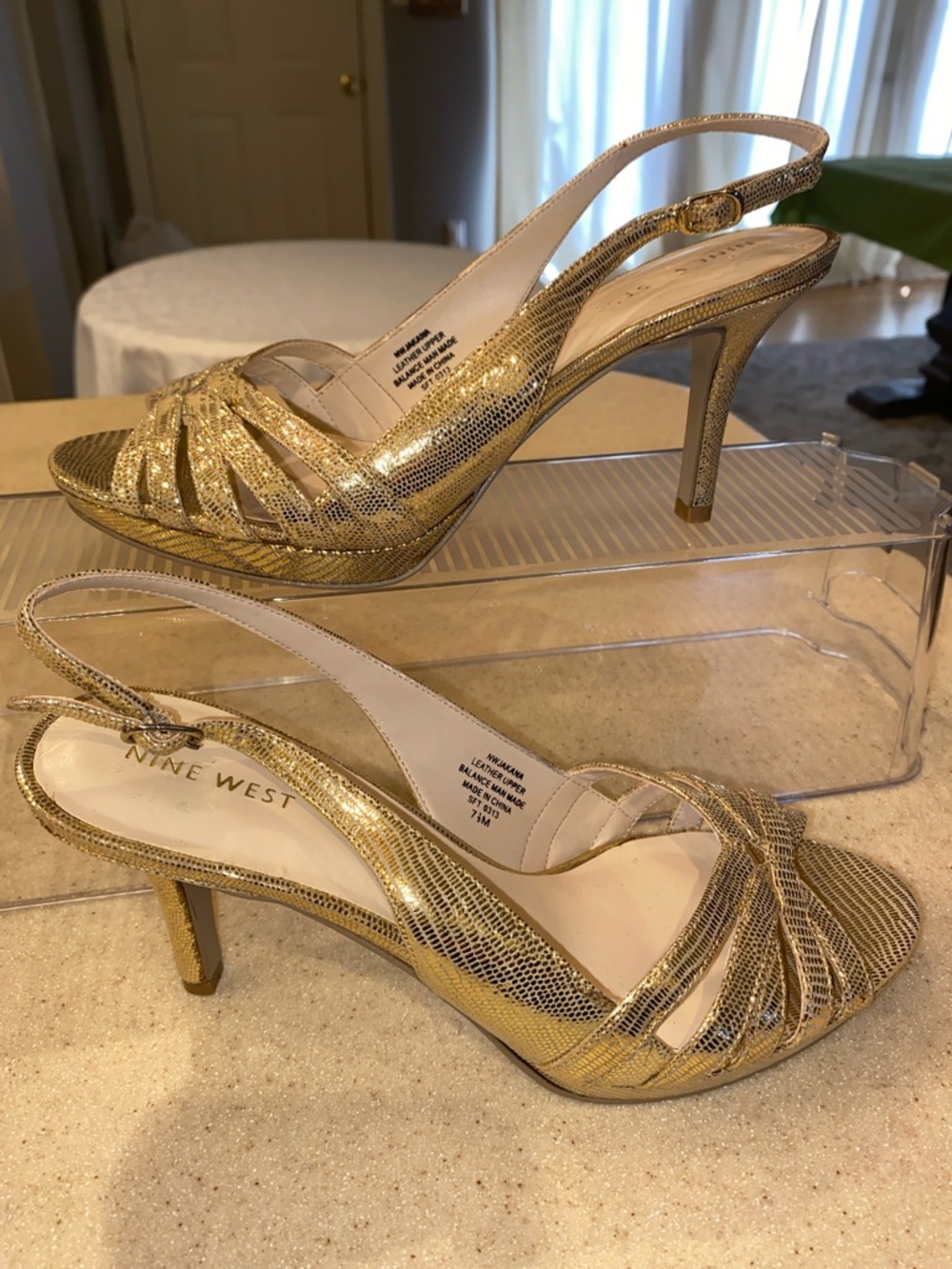 Chic Nine Wesr Metallic Gold Slingback Heels